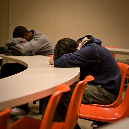 students asleep in class photo