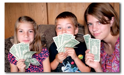 kids rolling in money photo