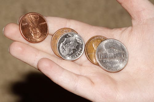 pennies in hand photo