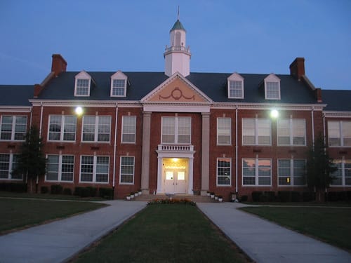 Dinwiddie Elementary School at Night
